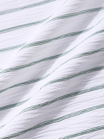 Men's Green Regular Fit Striped Casual Shirt