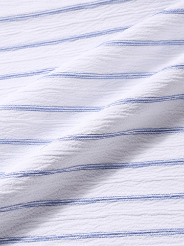 Men's Sky Blue Regular Fit Striped Casual Shirt