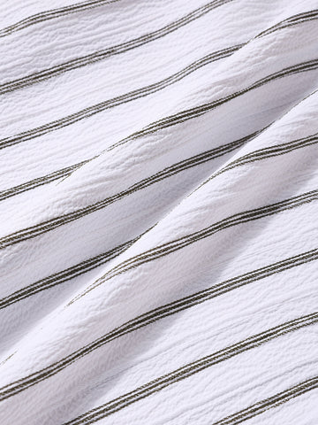 Men's Olive Regular Fit Striped Casual Shirt