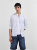 Men's Blue Regular Fit Striped Casual Shirt