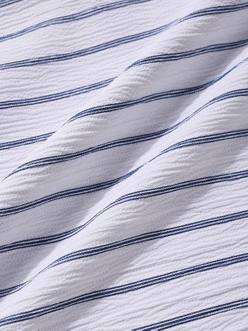 Men's Blue Regular Fit Striped Casual Shirt