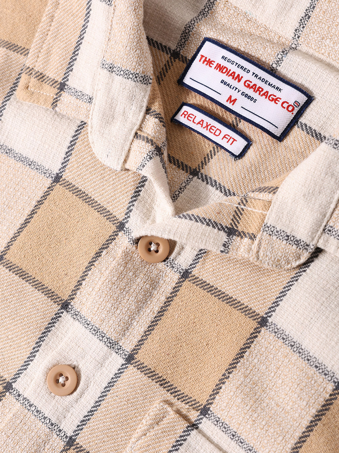 Men's Beige Relaxed Fit Casual Shirt