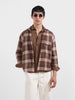 Men's Gold Relaxed Fit Casual Checkered Shirt