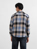 Men's Khaki Relaxed Fit Casual Checkered Shirt