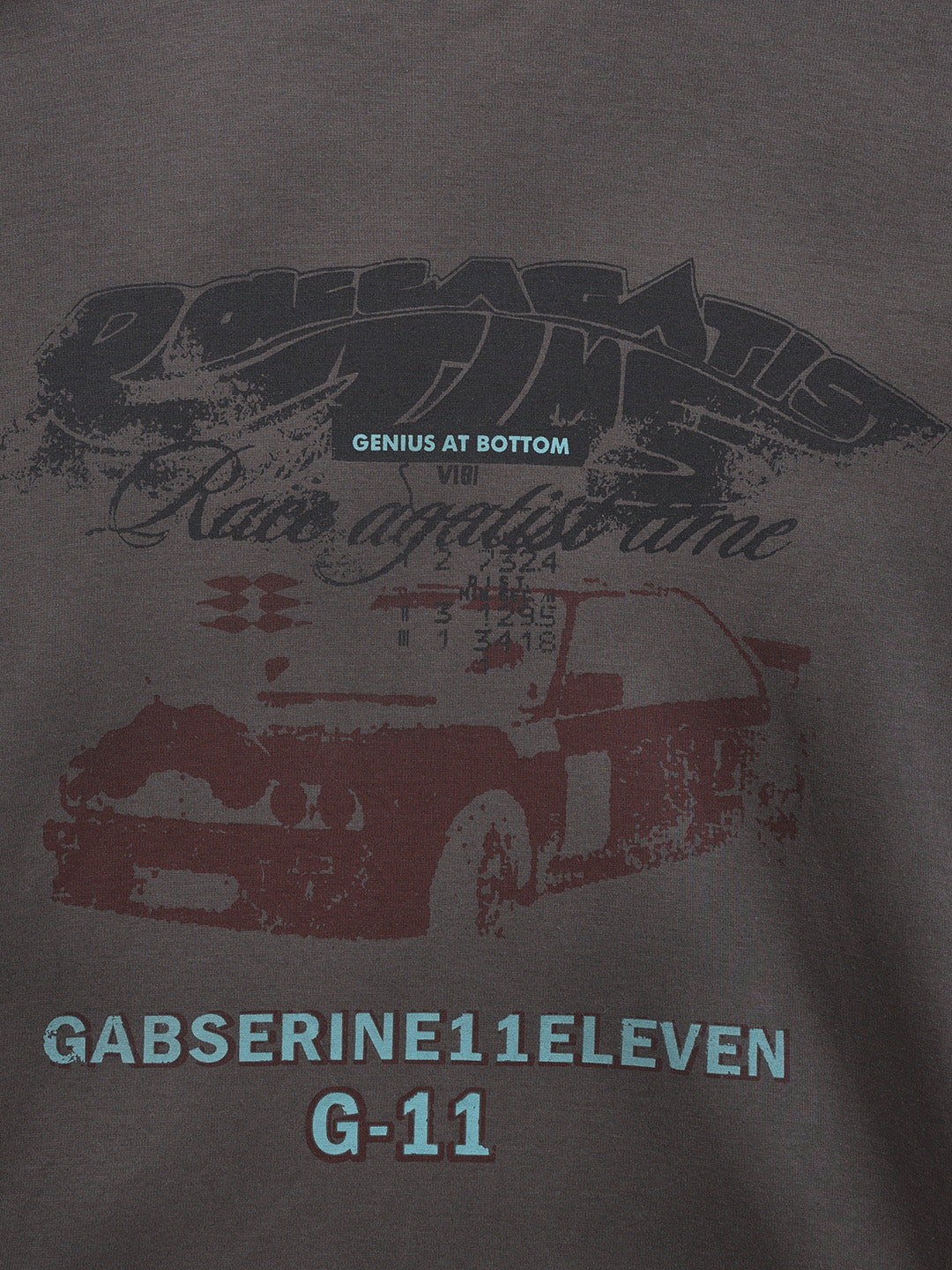 Men's Grey Relaxed Fit Graphic Printed 240 GSM Casual T-Shirt