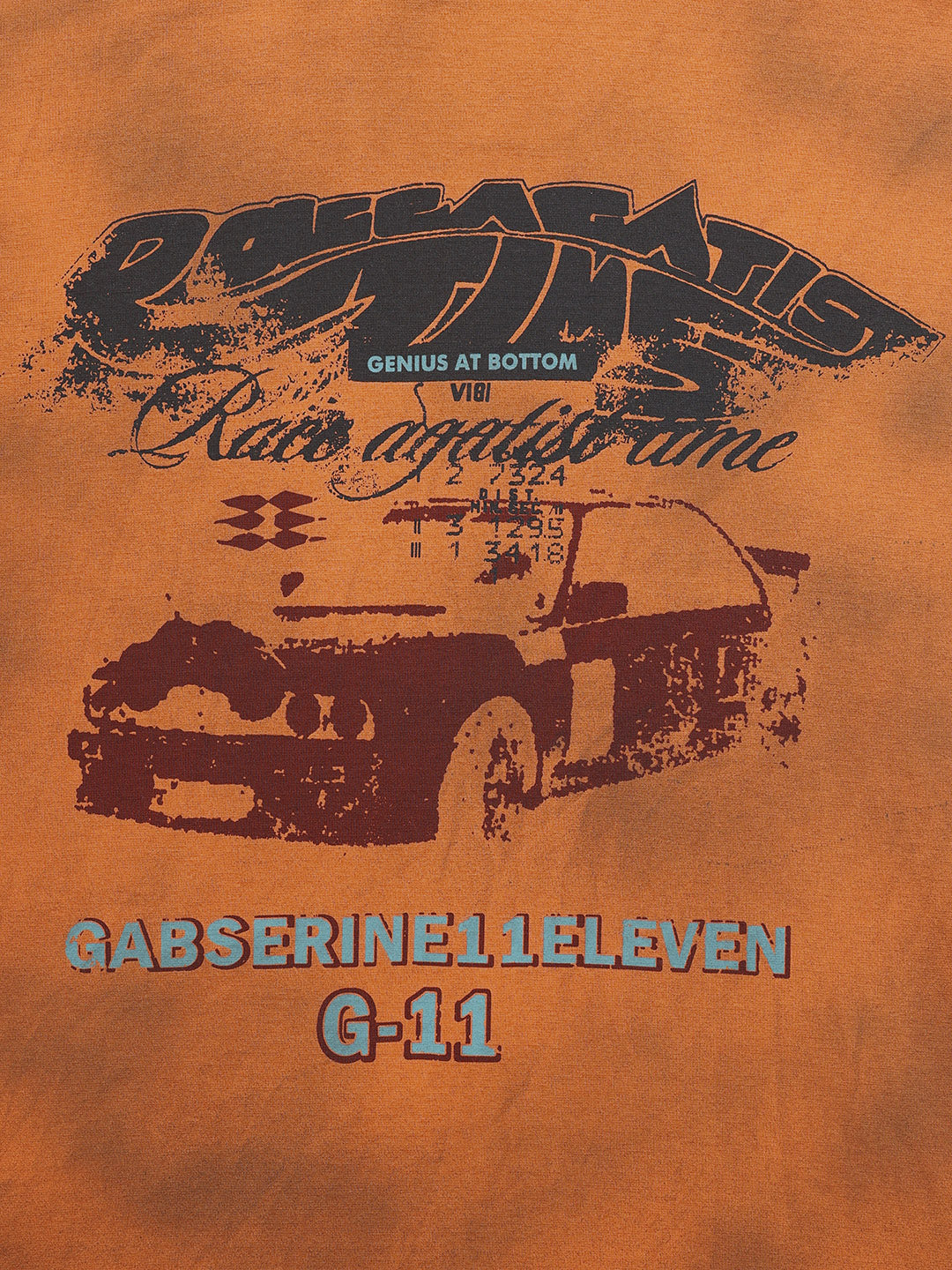 Men's Orange Relaxed Fit Graphic Printed 240 GSM Casual T-Shirt