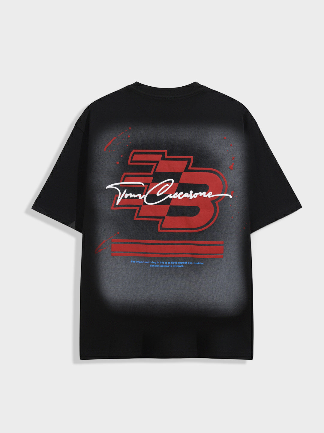 Men's Black Relaxed Fit Embroided 240 GSM Casual T-Shirt