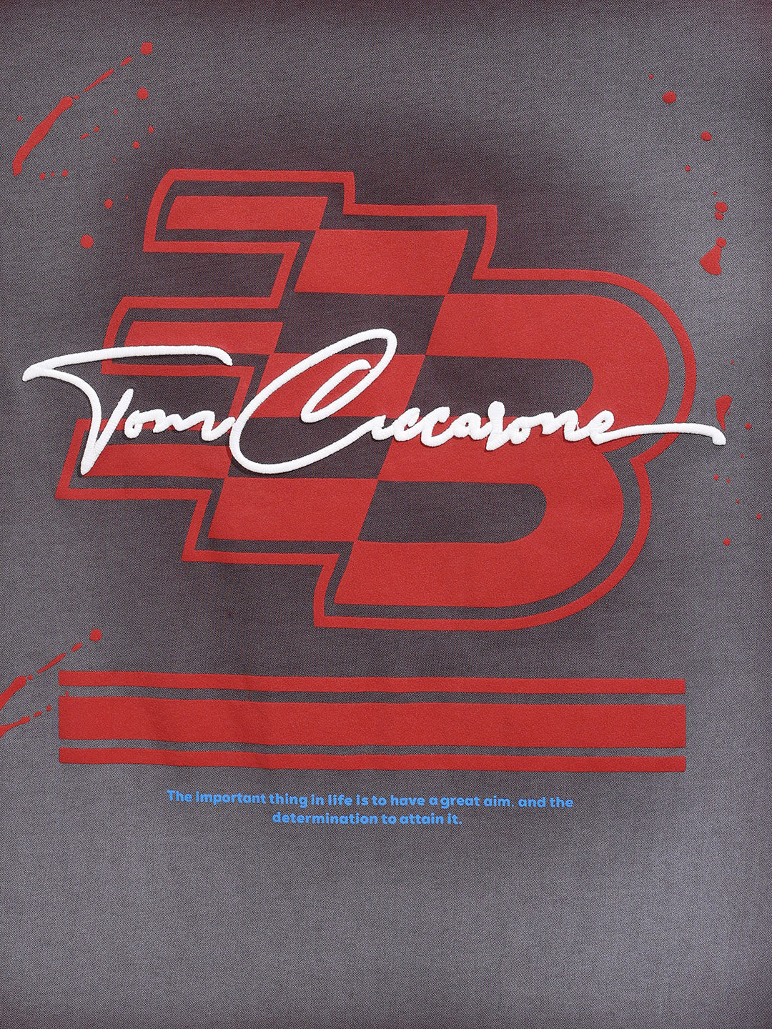 Men's Maroon Relaxed Fit Embroided 240 GSM Casual T-Shirt