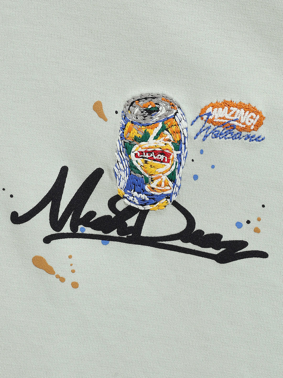 Men's Green Relaxed Fit Embroided 240 GSM Casual T-Shirt