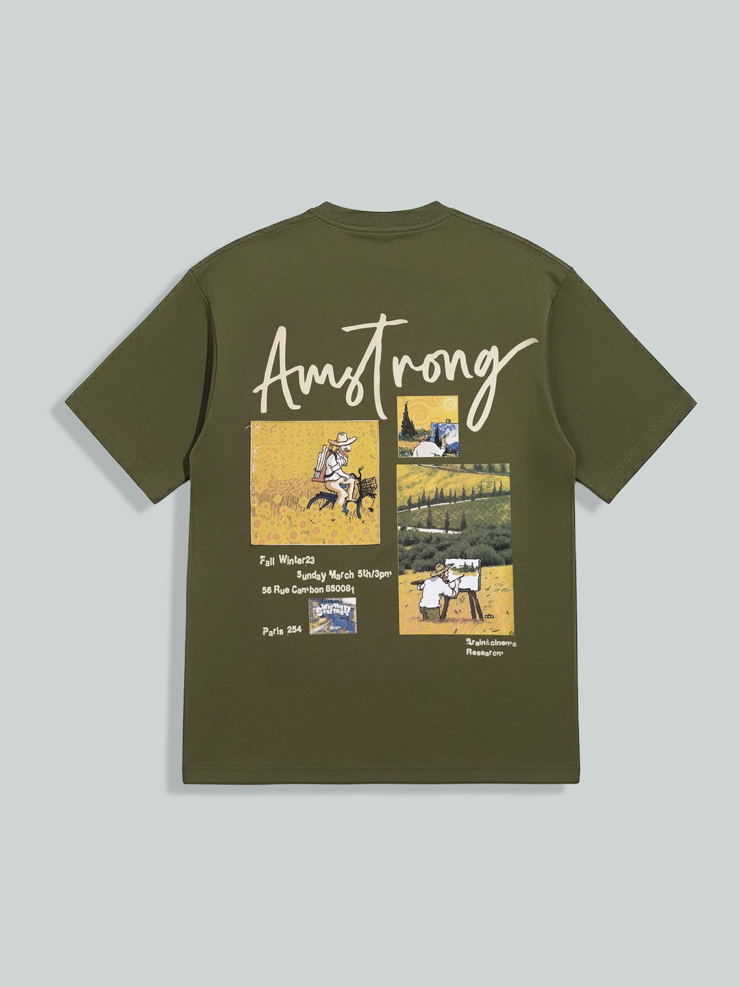 Men's Green Relaxed Fit Embroided 240 GSM Casual T-Shirt