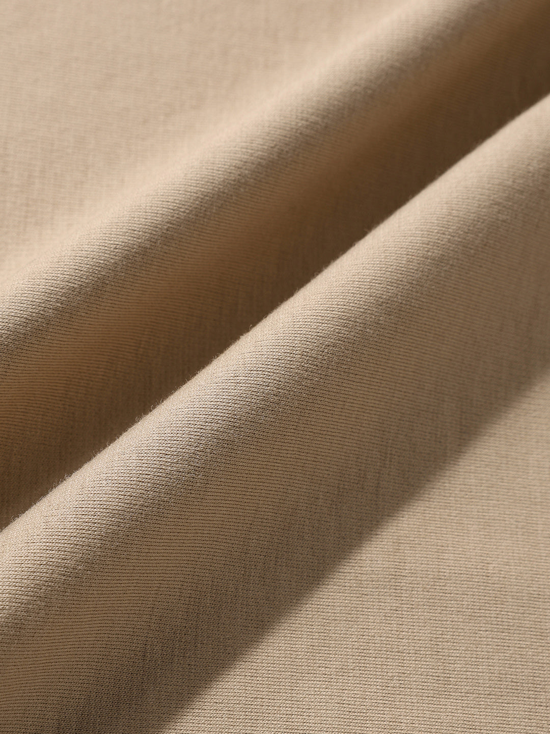 Men's Beige Relaxed Fit Embroided 240 GSM Casual T-Shirt