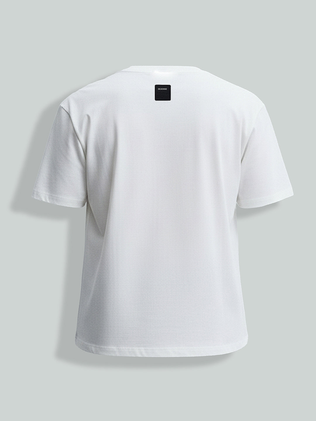 Men's White Relaxed Fit Embroidered Casual T-Shirt