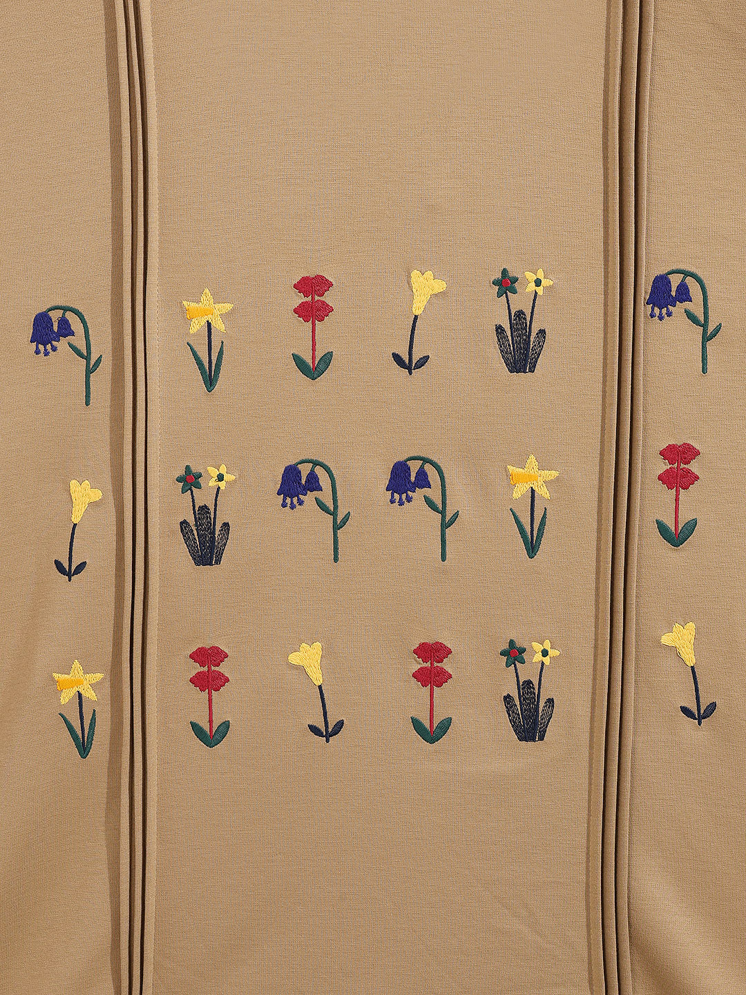 Men's Beige Relaxed Fit Embroided 240 GSM Resort Wear T-Shirt