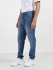 Men's Blue Dad Fit Distressed Mid-Rise Jeans