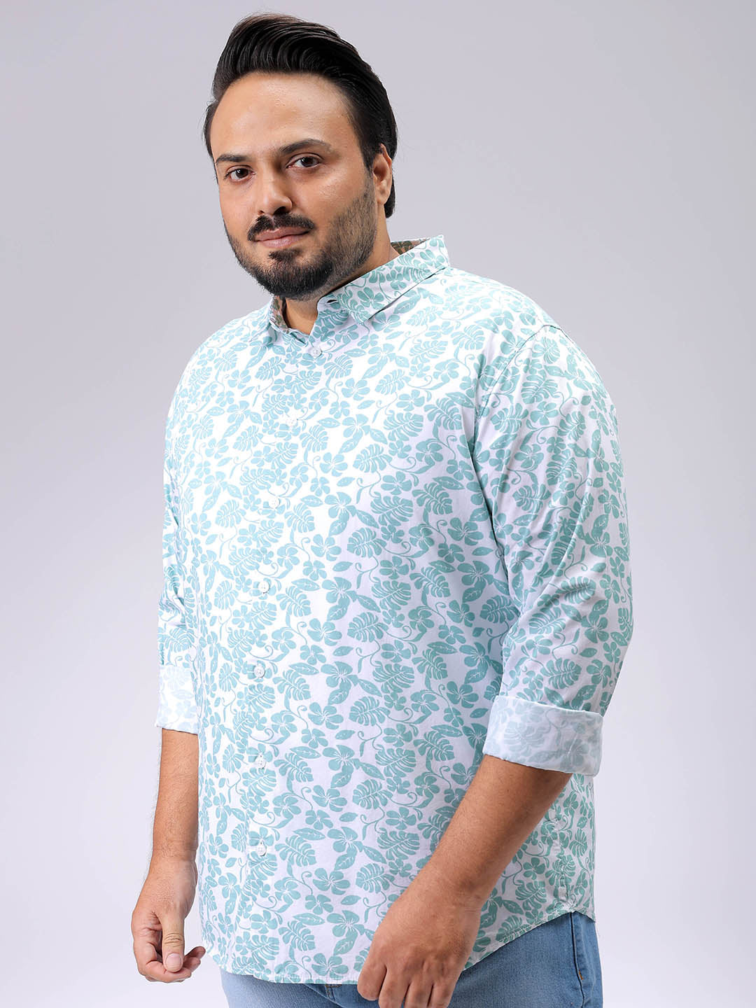 Men's Plus Size Floral Casual Shirt