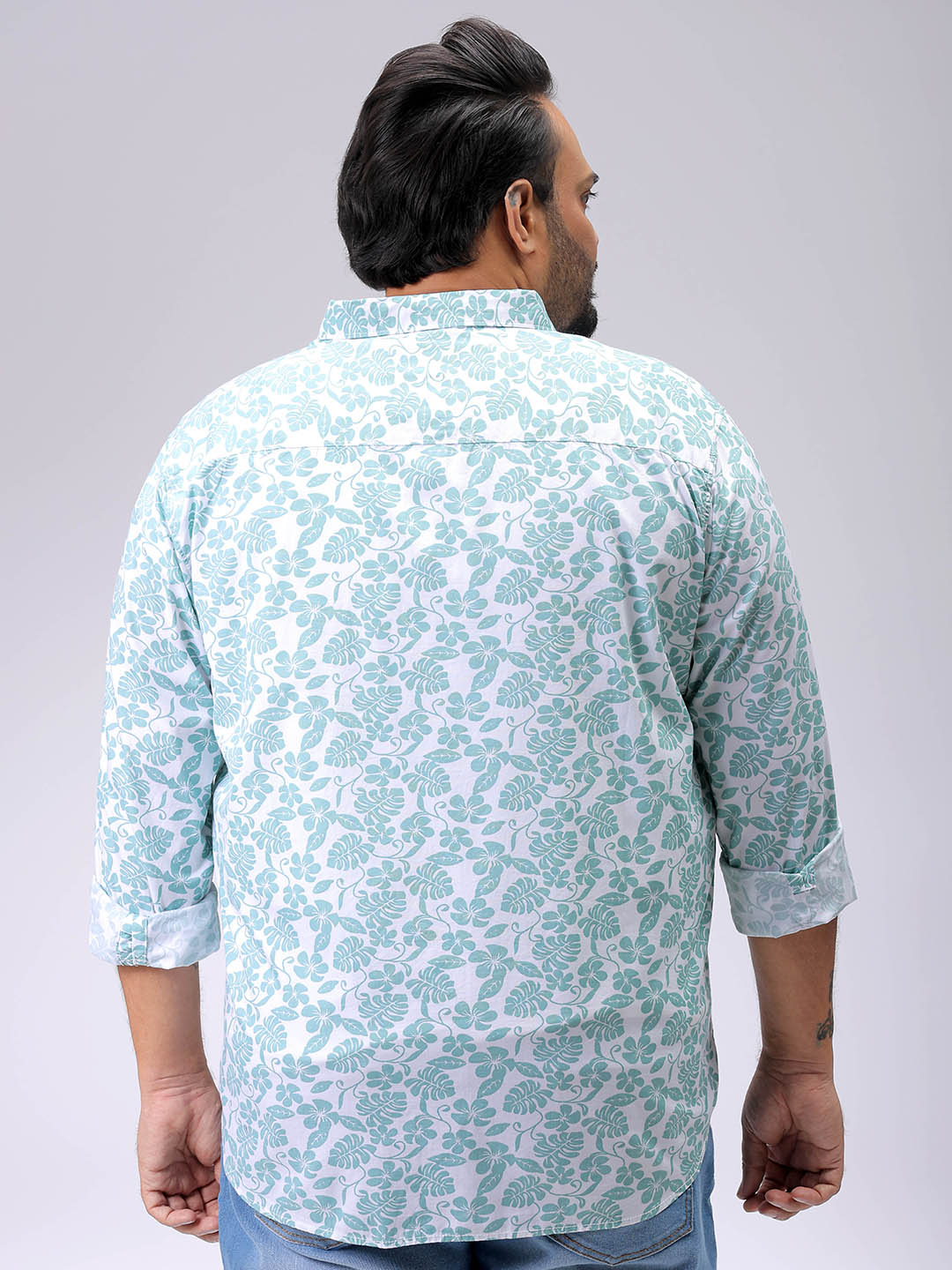 Men's Plus Size Floral Casual Shirt