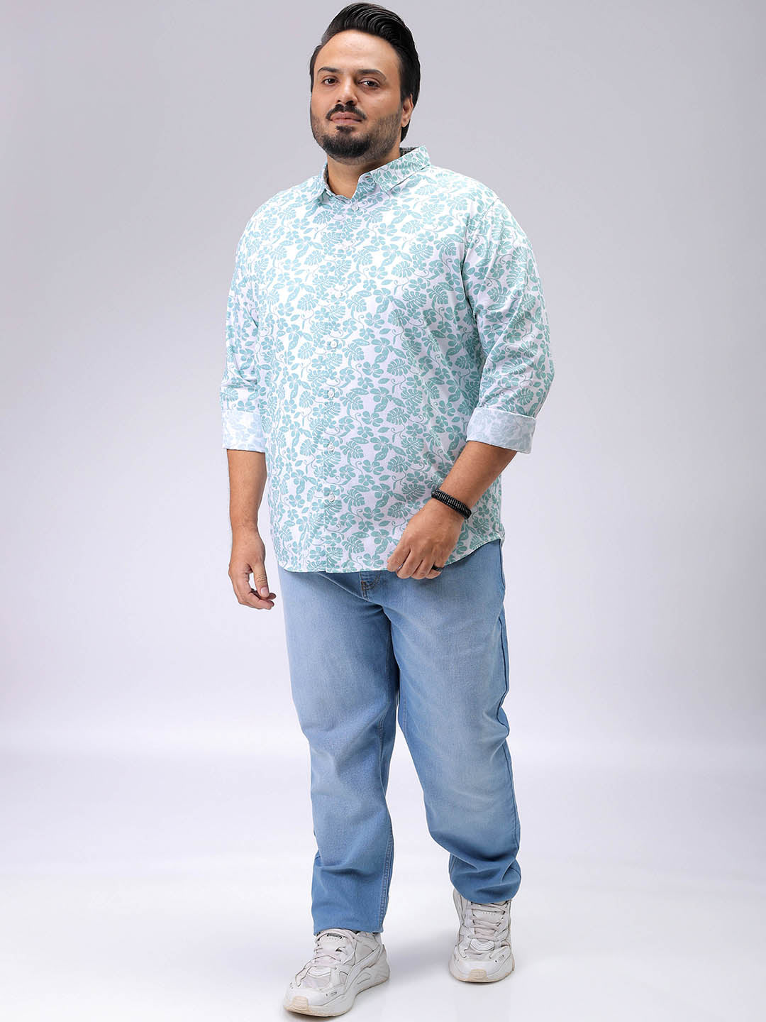 Men's Plus Size Floral Casual Shirt