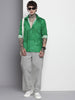Men's Green Relaxed Fit Floral Printed Resort Wear Shirt