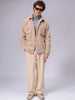 Men's Beige Regular Fit Solid Fleece Winter Shirt