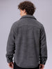 Men's Grey Regular Fit Solid Fleece Winter Shirt