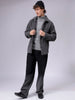 Men's Grey Regular Fit Solid Fleece Winter Shirt