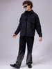 Men's Navy Blue Regular Fit Solid Fleece Winter Shirt