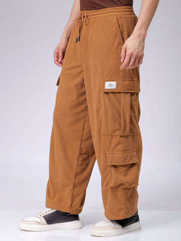 Men's Wide Leg Textured Cargo Jogger