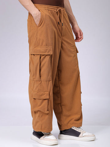 Men's Wide Leg Textured Cargo Jogger