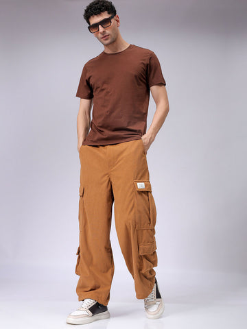 Men's Wide Leg Textured Cargo Jogger