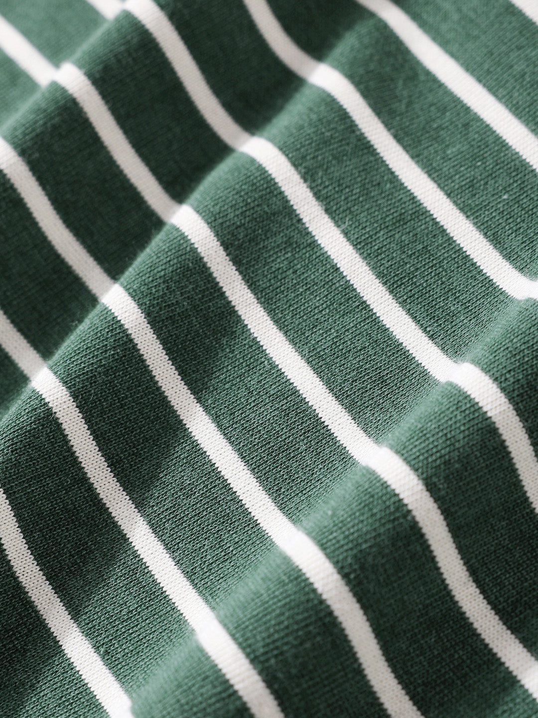 Men's Green Relaxed Fit Striped 240 GSM Street Wear T-Shirt