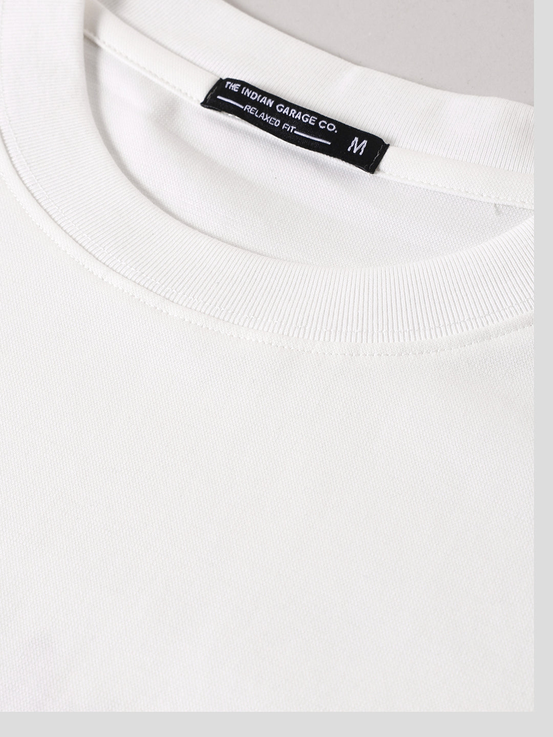 Men's White Relaxed Fit Embroided 240 GSM Street Wear T-Shirt