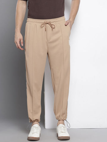 Men's Brown Relaxed Fit Street Joggers