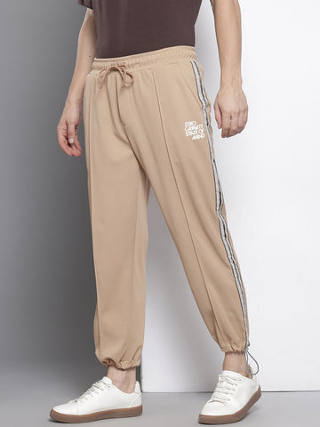 Men's Brown Relaxed Fit Street Joggers