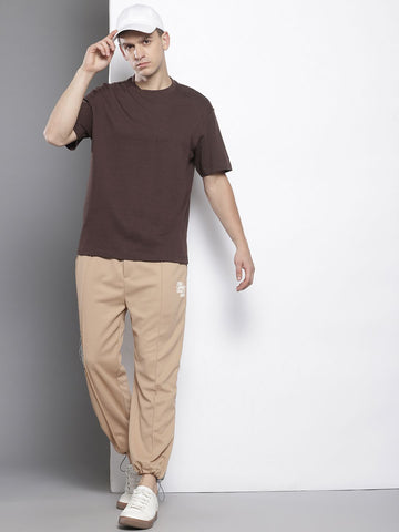 Men's Brown Relaxed Fit Street Joggers