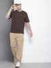 Men's Brown Relaxed Fit Street Joggers
