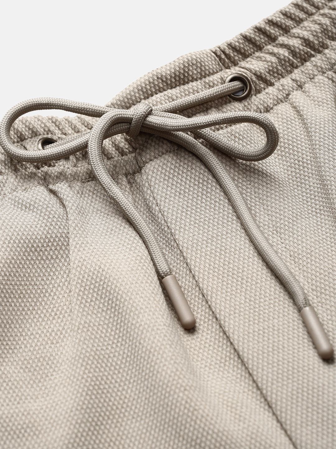 Men's Light Beige Relaxed Fit Solid Casual Joggers