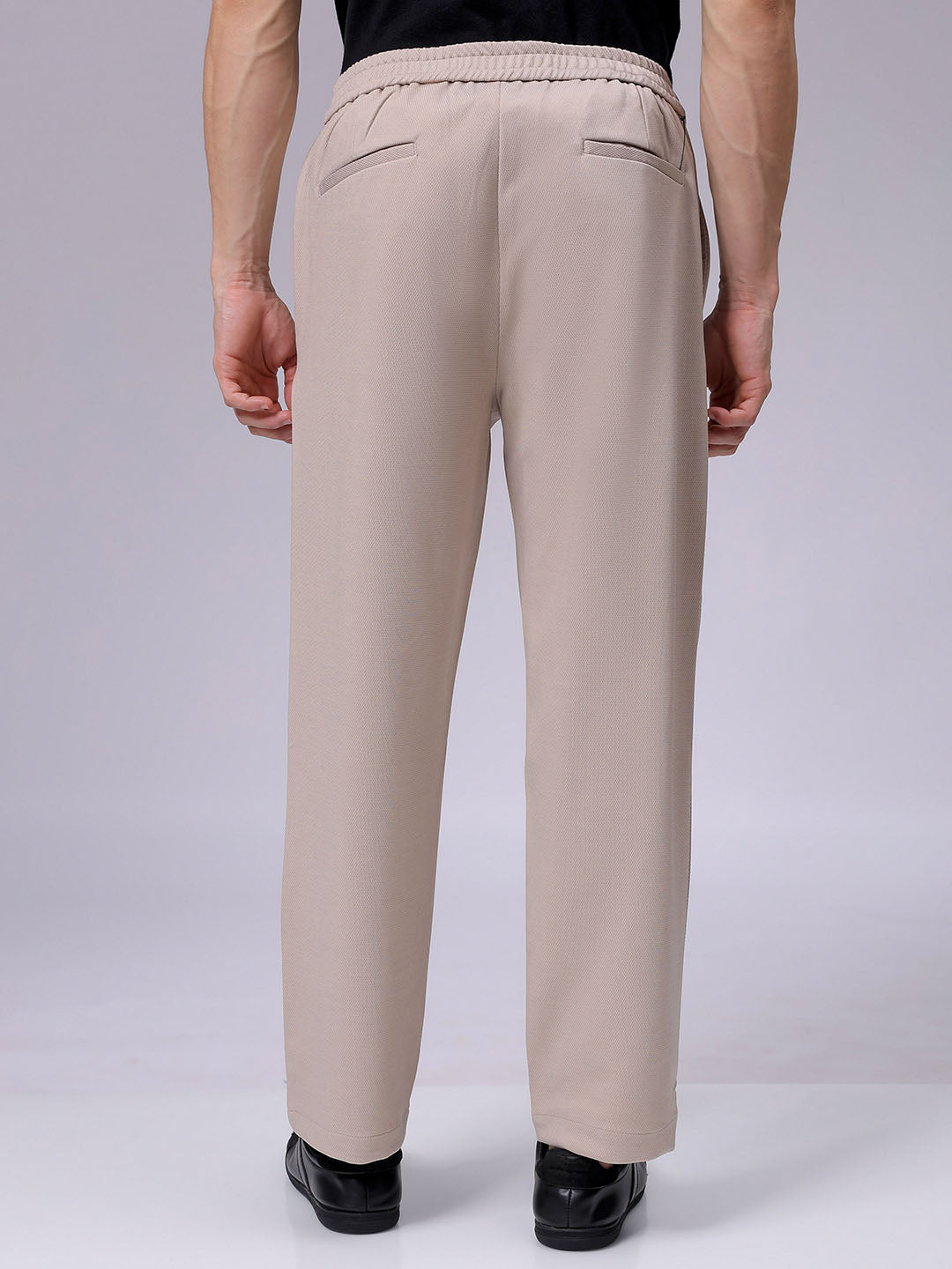 Men's Beige Regular Fit Casual Chinos