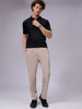 Men's Beige Regular Fit Casual Chinos