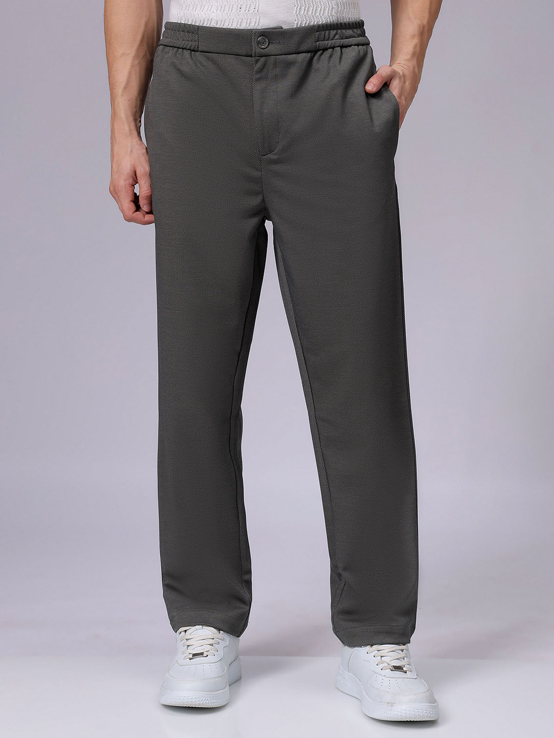 Men's Green Regular Fit Casual Chinos