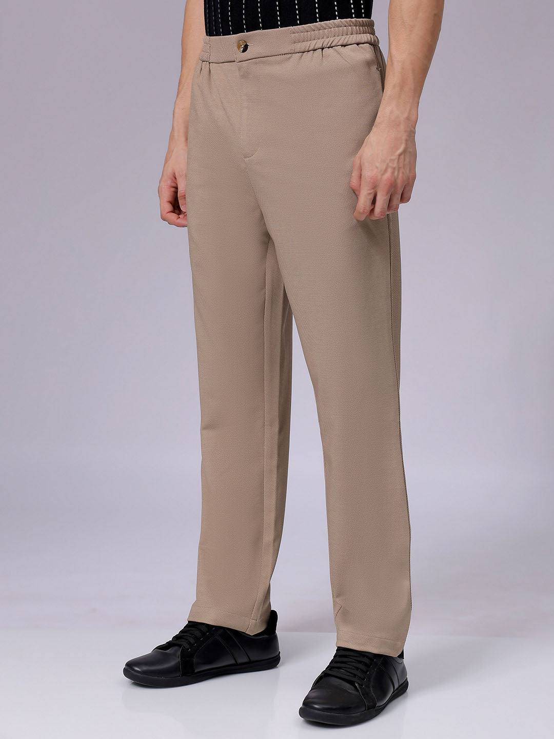 Men's Grey Regular Fit Casual Chinos