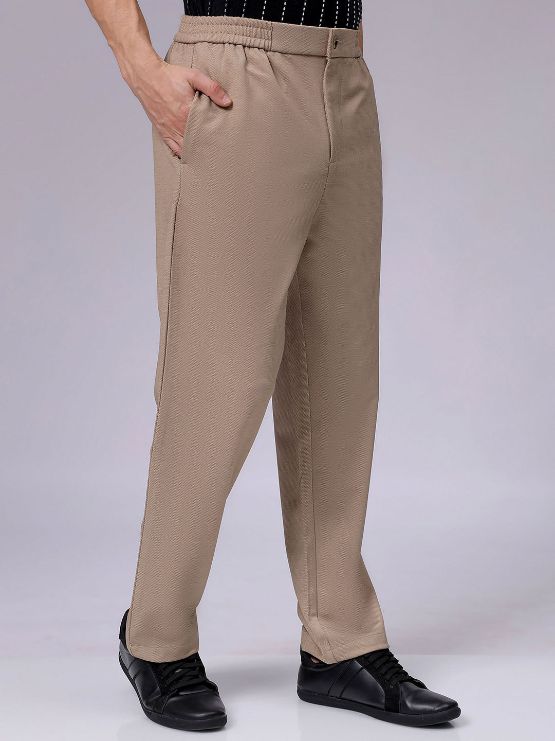 Men's Grey Regular Fit Casual Chinos