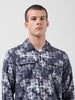 Men's Blue Regular Fit Printed Winter Shirt