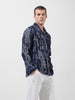 Men's Black Regular Fit Printed Winter Shirt