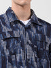 Men's Black Regular Fit Printed Winter Shirt