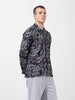 Men's Black Regular Fit Printed Winter Shirt