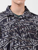 Men's Black Regular Fit Printed Winter Shirt