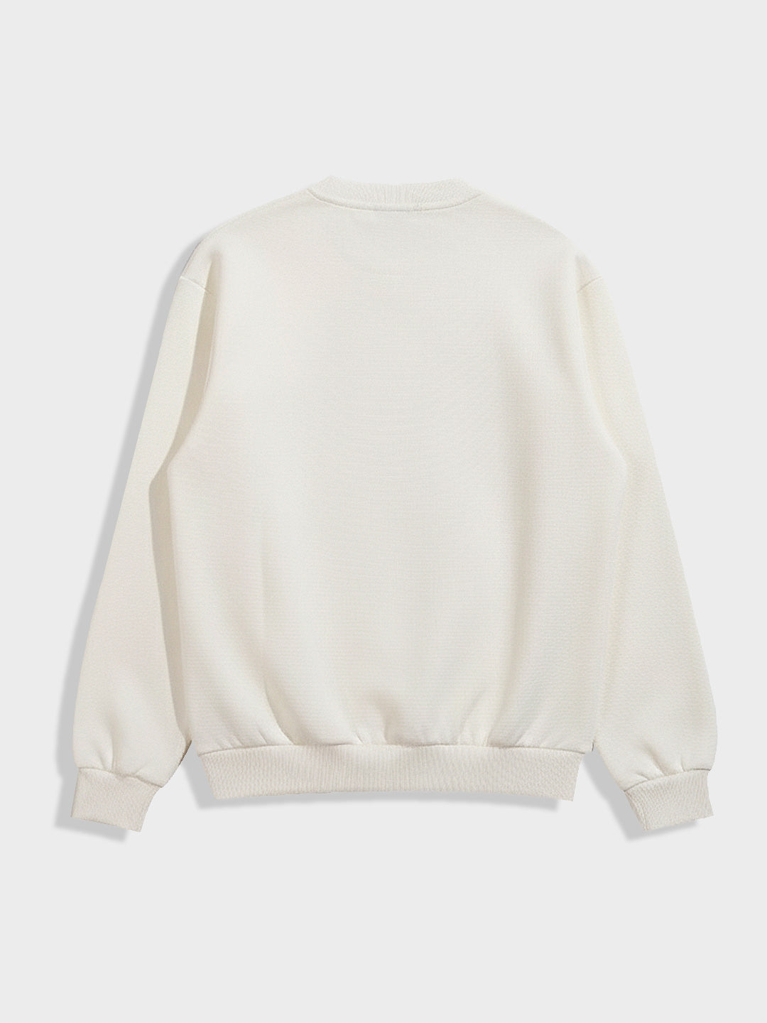 Men's Cream Relaxed Fit Graphic Printed Casual Sweatshirt