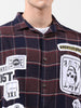 Men's Brown Relaxed Fit Printed  Street Shirt