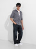 Men's Grey Regular Fit Solid Street Shirt