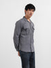 Men's Grey Regular Fit Solid Street Shirt